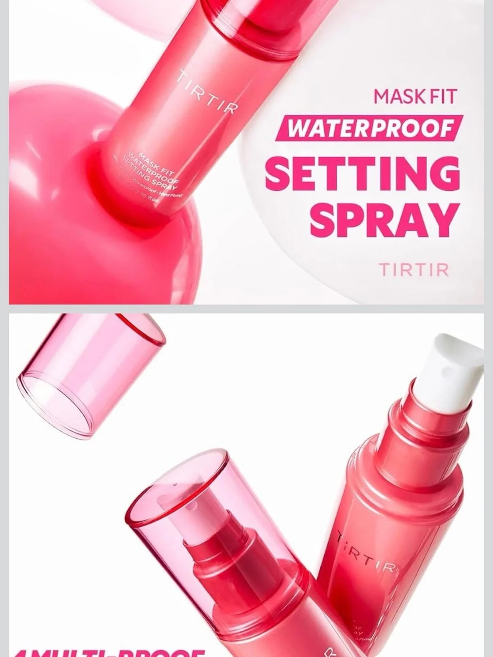 TIRTIR Mask Fit Makeup Fixer & Waterproof Setting Spray Duo — Red and Pink